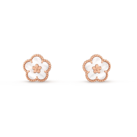 [Love Lucky]LUCKY PINK GOLD WHITE MOP EARRINGS