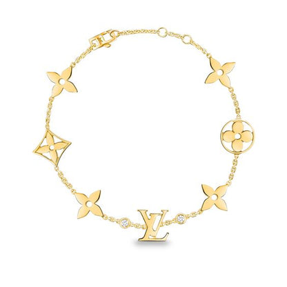 [Love Lucky]STAR AND SUN 7 MOTIFS GOLD BRACELET