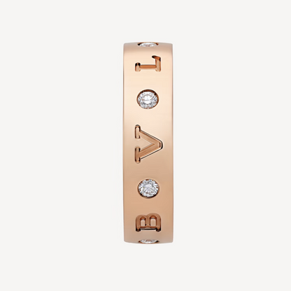 [Love Lucky]ZERO 1 ESSENTIAL PINK GOLD BAND WITH DIAMONDS RING