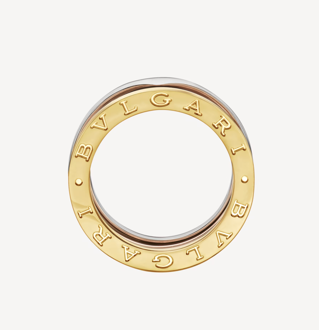[Love Lucky]ZERO 1 THREE-BAND ROSE WHITE AND YELLOW RING