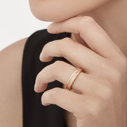 [Love Lucky]ZERO 1 ONE-BAND PAVED DIAMONDS ON THE SPIRAL RING