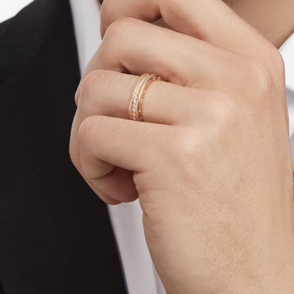 [Love Lucky]ZERO 1 ONE-BAND PAVED DIAMONDS ON THE SPIRAL RING