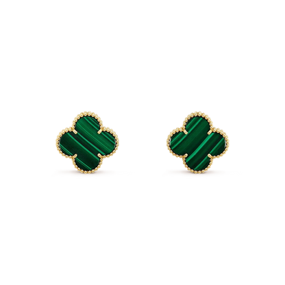 [Love Lucky]CLOVER MINI 9.5MM MALACHITE  EARRINGS