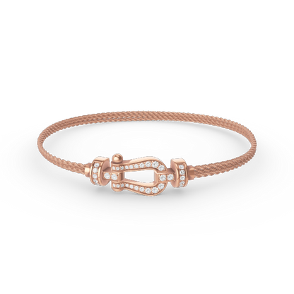 [Love Lucky]FORCE SMALL HORSESHOE  DIAMOND CHAIN ROPE BRACELET