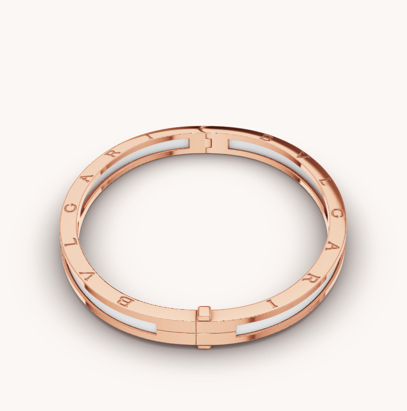[Love Lucky]ZERO 1 PINK GOLD WITH WHITE CERAMIC BRACELET