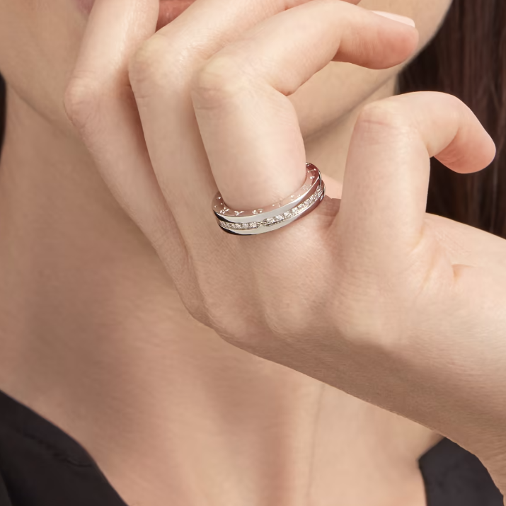 [Love Lucky]ZERO 1 ONE-BAND PAVED DIAMONDS ON THE SPIRAL RING