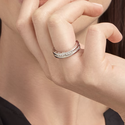 [Love Lucky]ZERO 1 ONE-BAND PAVED DIAMONDS ON THE SPIRAL RING