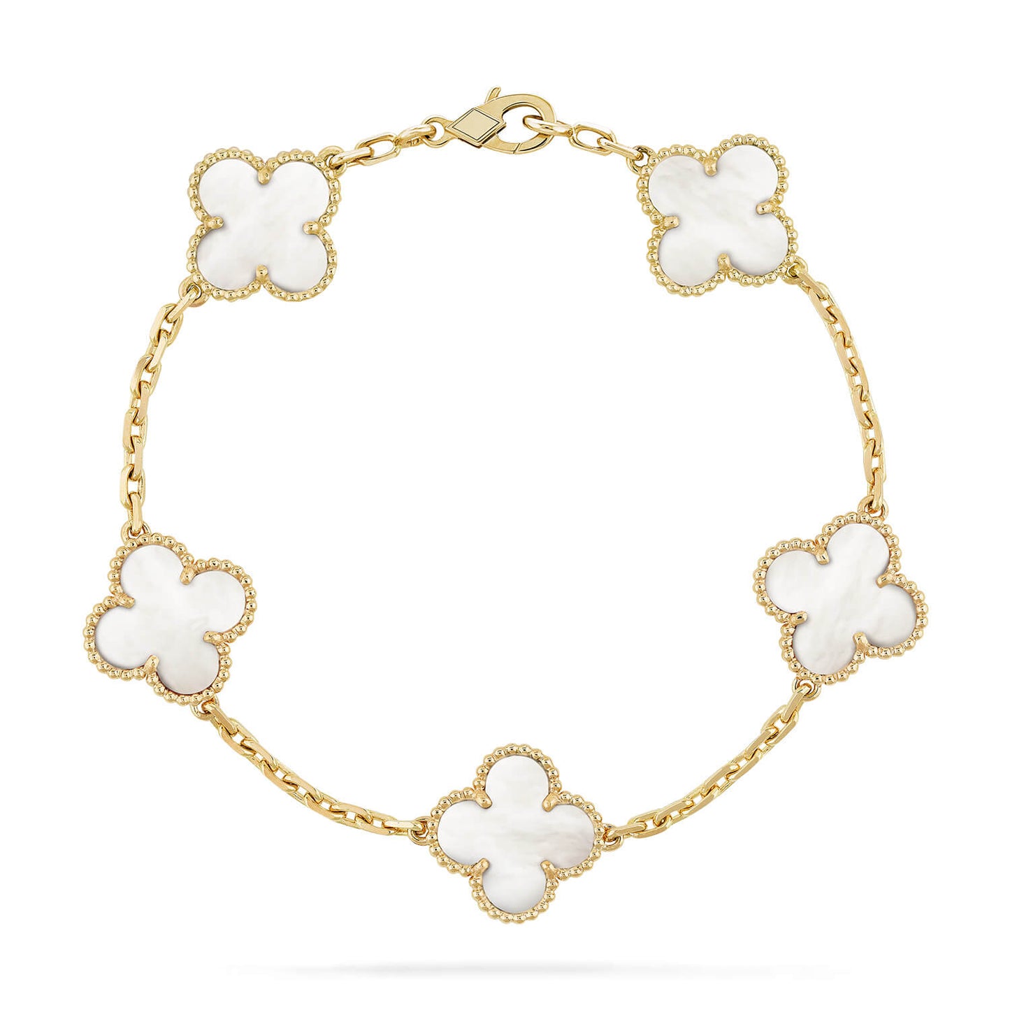 [Love Lucky]CLOVER  5 MOTIF WHITE MOP BRACELET
