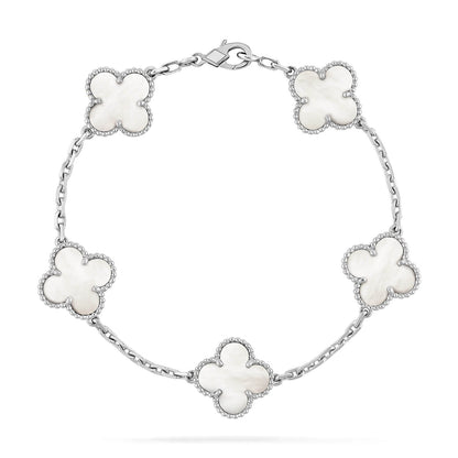 [Love Lucky]CLOVER SILVER MOP 5 MOTIF BRACELET