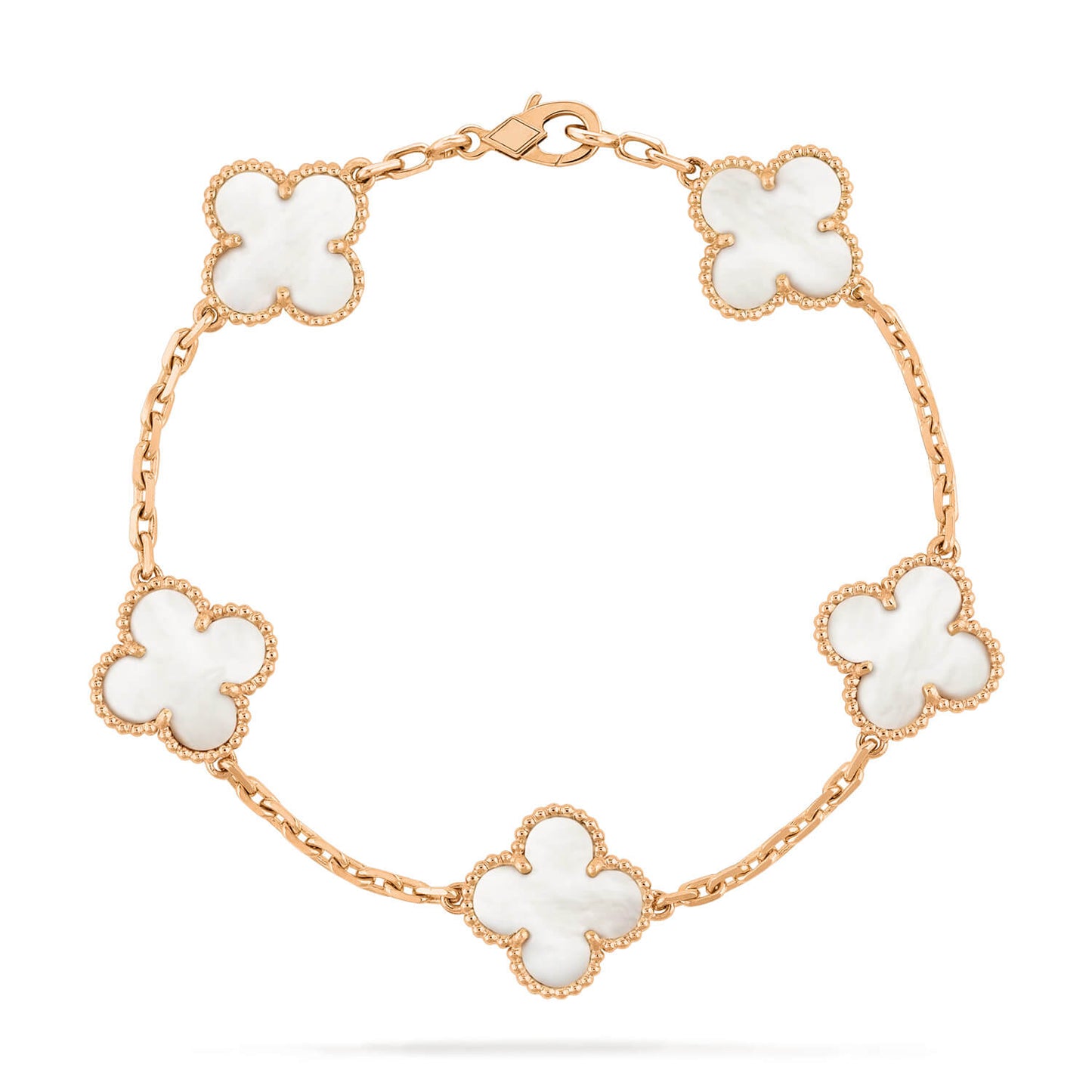 [Love Lucky]CLOVER  5 MOTIF WHITE MOP BRACELET