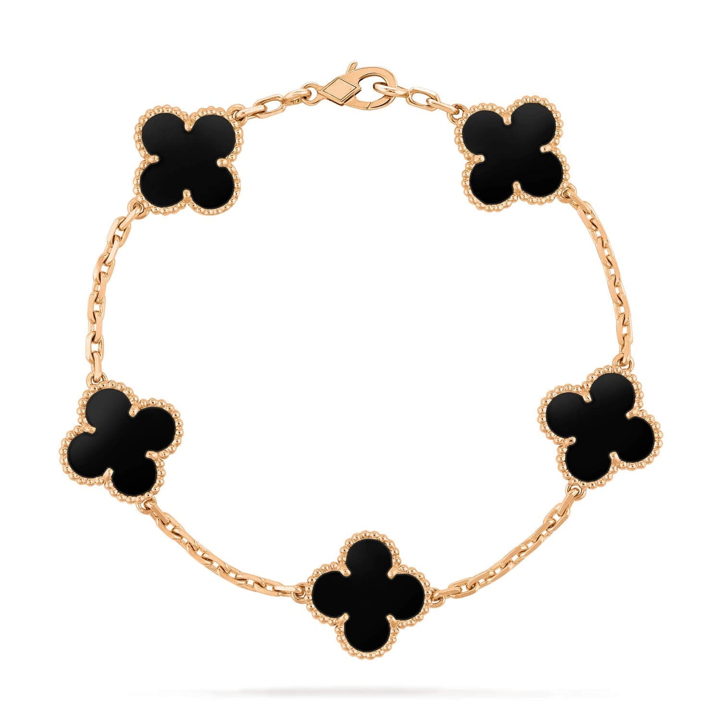 [Love Lucky]CLOVER  5 MOTIFS BLACK ONYX BRACELET