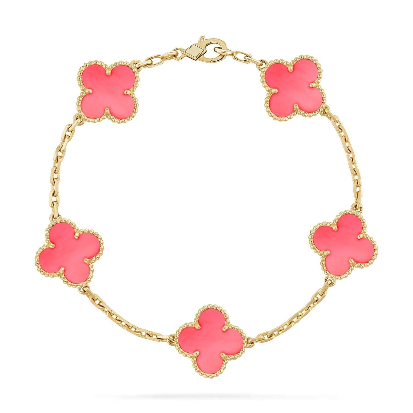 [Love Lucky]CLOVER 5 PINK MOP BRACELET