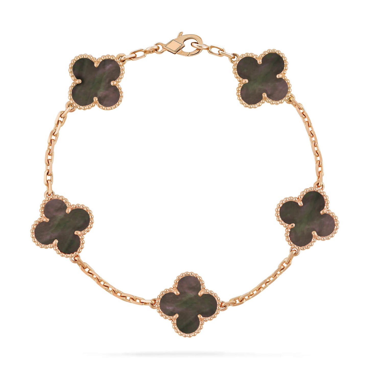 [Love Lucky]CLOVER 5 MOTIF GRAY MOP  BRACELET