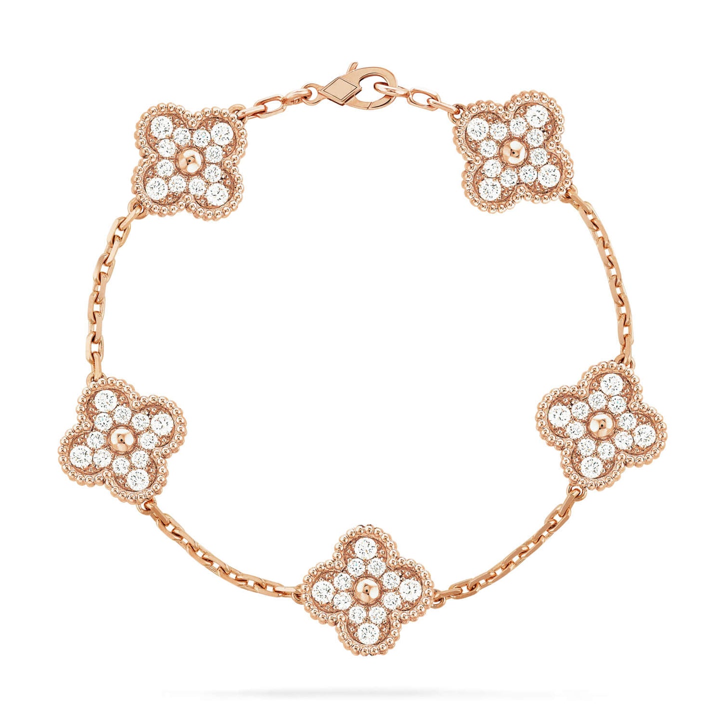 [Love Lucky]CLOVER 5 MOTIFS  FULL DIAMOND BRACELET