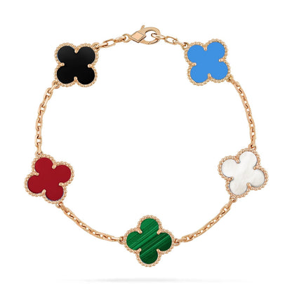 [Love Lucky]CLOVER 5 MOTIFS MULTICOLOR  BRACELET