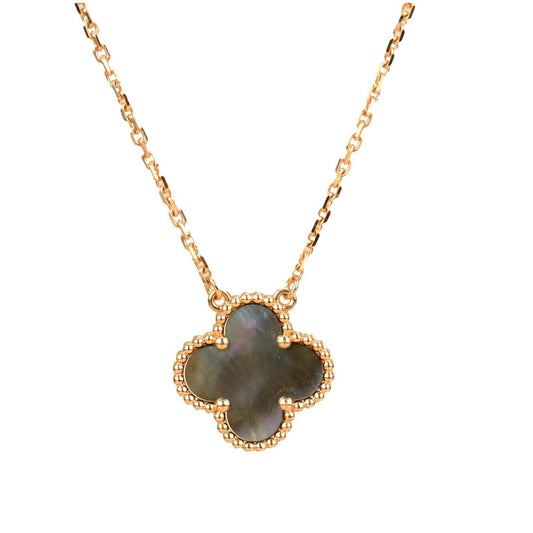 [Love Lucky]CLOVER 15MM  GRAY MOTHER OF PEARL NECKLACE