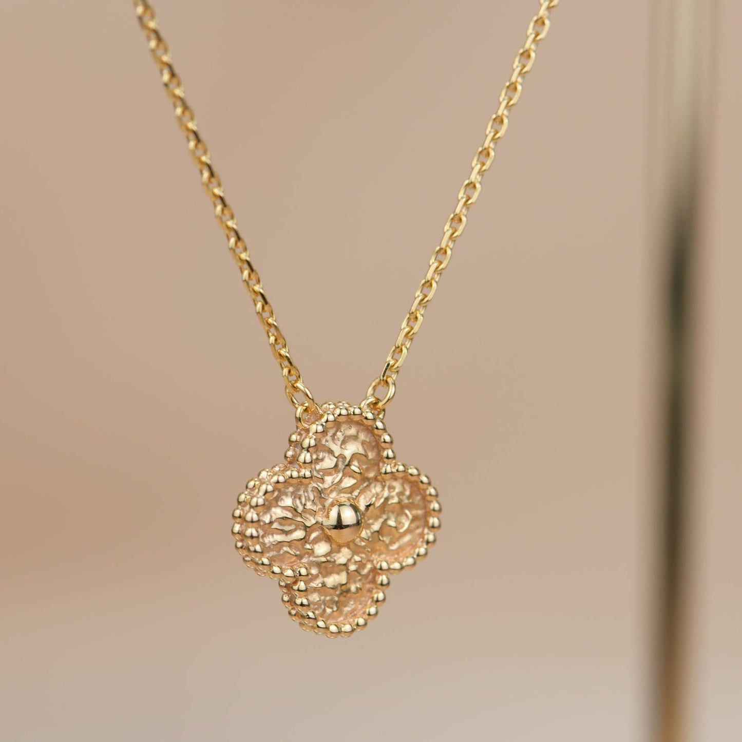 [Love Lucky]CLOVER 15MM  BRONZING NECKLACE