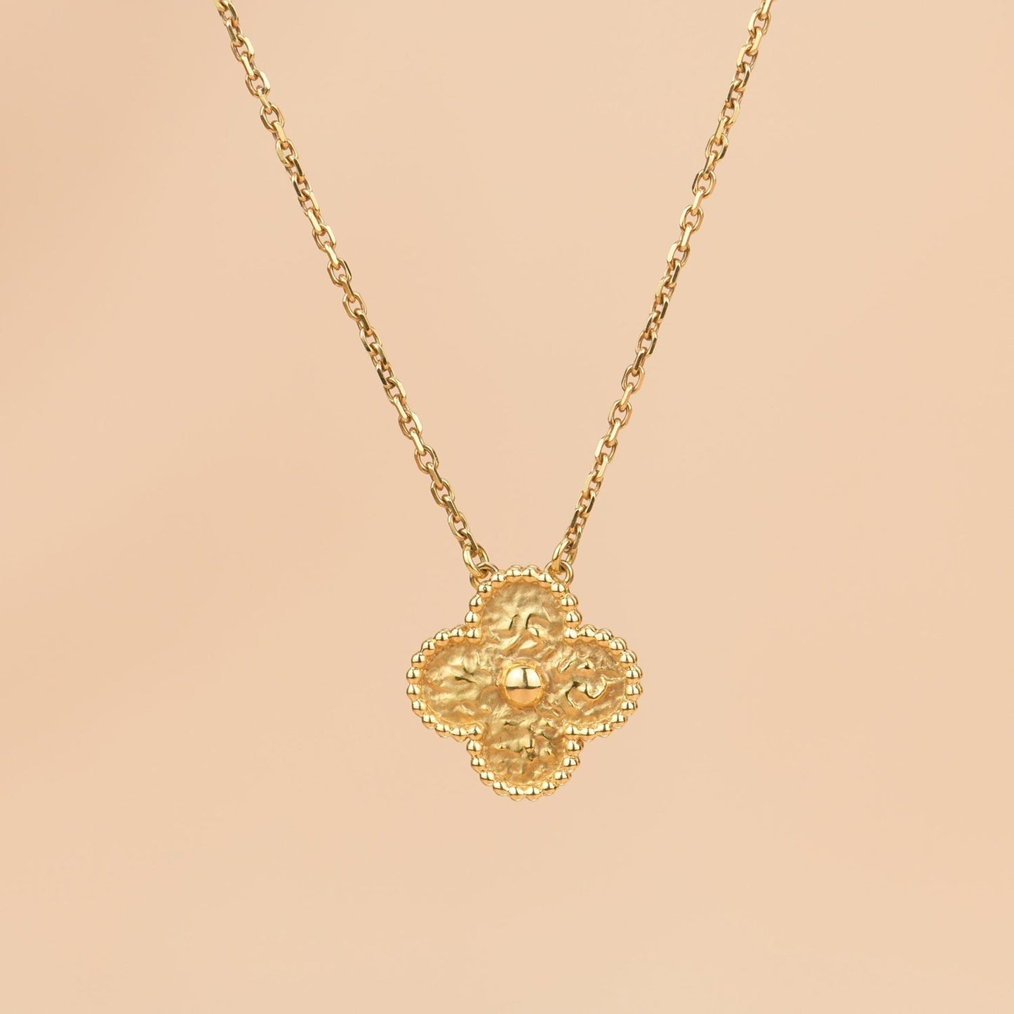 [Love Lucky]CLOVER 15MM  BRONZING NECKLACE