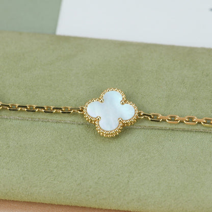 [Love Lucky]CLOVER  5 MOTIF WHITE MOP BRACELET