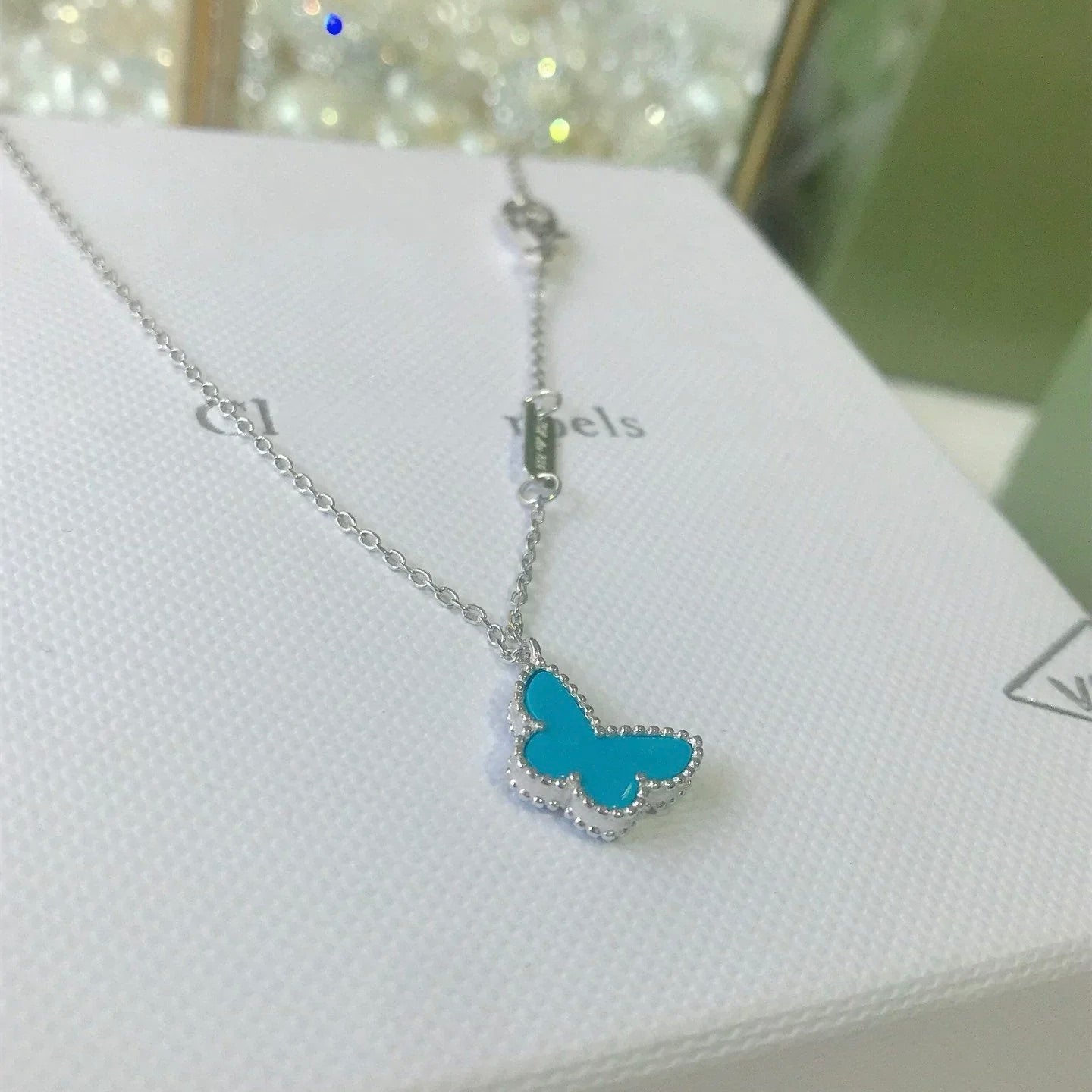 [Love Lucky]BUTTERFLY TURQUOISE BUTTERFLY BRACELET SILVER