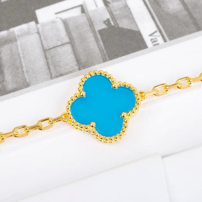 [Love Lucky]CLOVER 5 MOTIFS TURQUOISE BRACELET