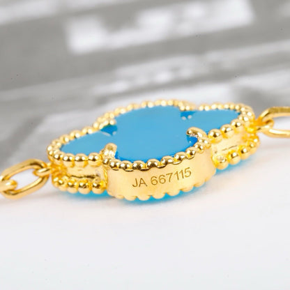 [Love Lucky]CLOVER 5 MOTIFS TURQUOISE BRACELET