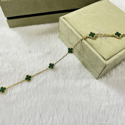 [Love Lucky]CLOVER 6 MOTIF MALACHITE BRACELET