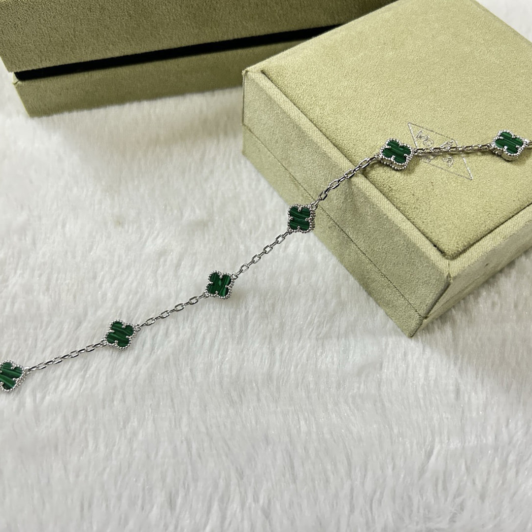 [Love Lucky]CLOVER 6 MOTIF MALACHITE BRACELET