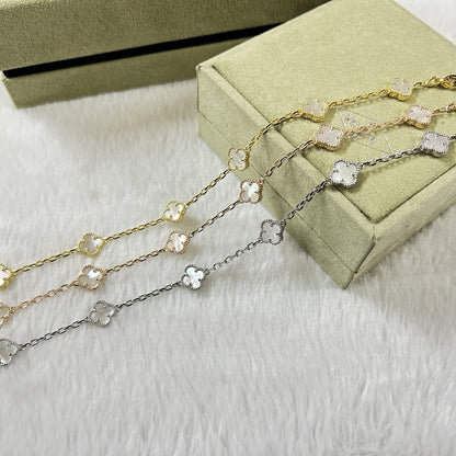 [Love Lucky]CLOVER 6 MOTIF WHITE MOP BRACELET