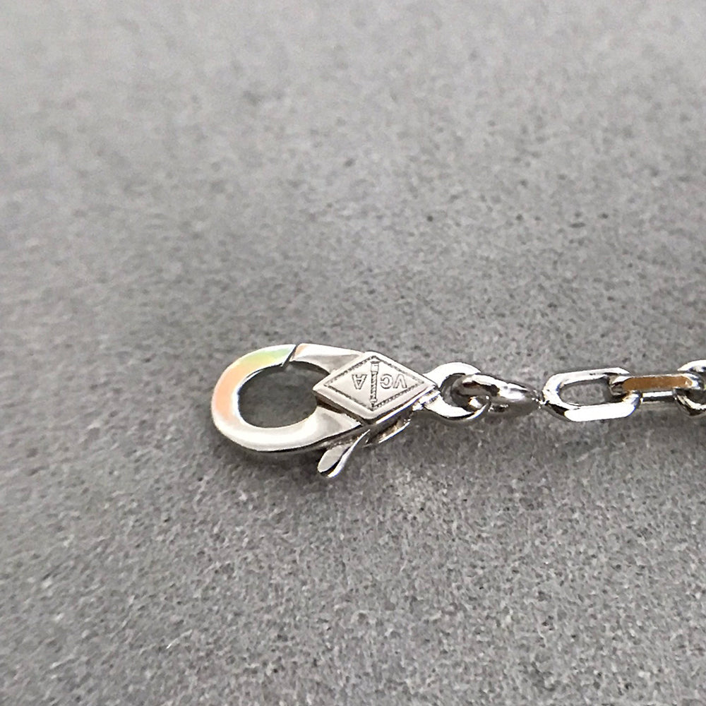 [Love Lucky]CLOVER 5 MOTIF ONYXS DIAMOND BRACELET SILVER