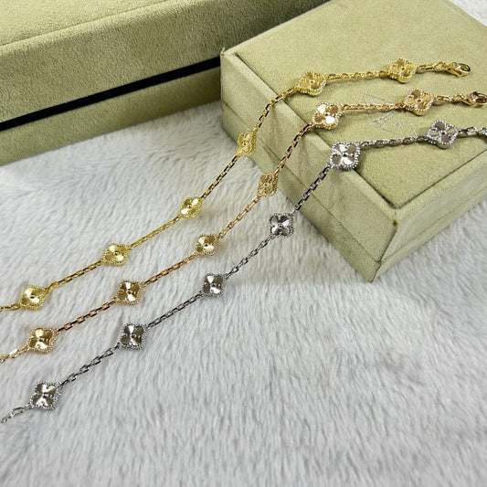 [Love Lucky]CLOVER 6 MOTIF DIAMOND BRACELET