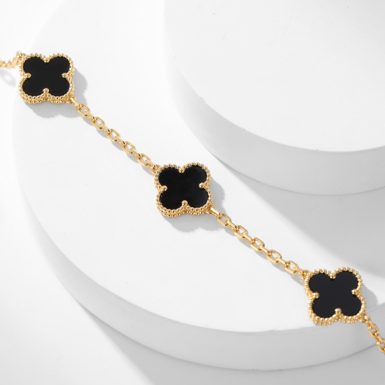[Love Lucky]CLOVER 10 MOTIFS ONYX NECKLACE