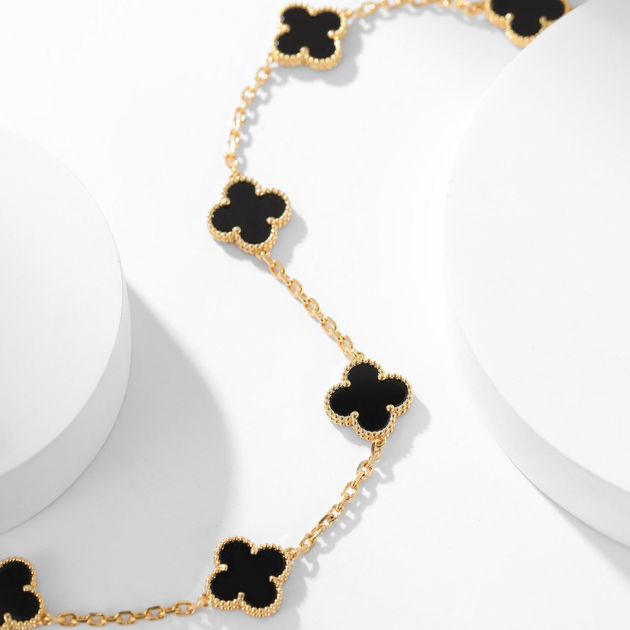 [Love Lucky]CLOVER 10 MOTIFS ONYX NECKLACE