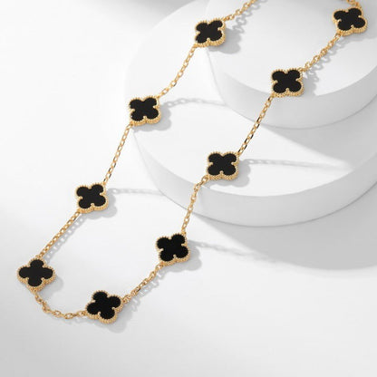 [Love Lucky]CLOVER 10 MOTIFS ONYX NECKLACE