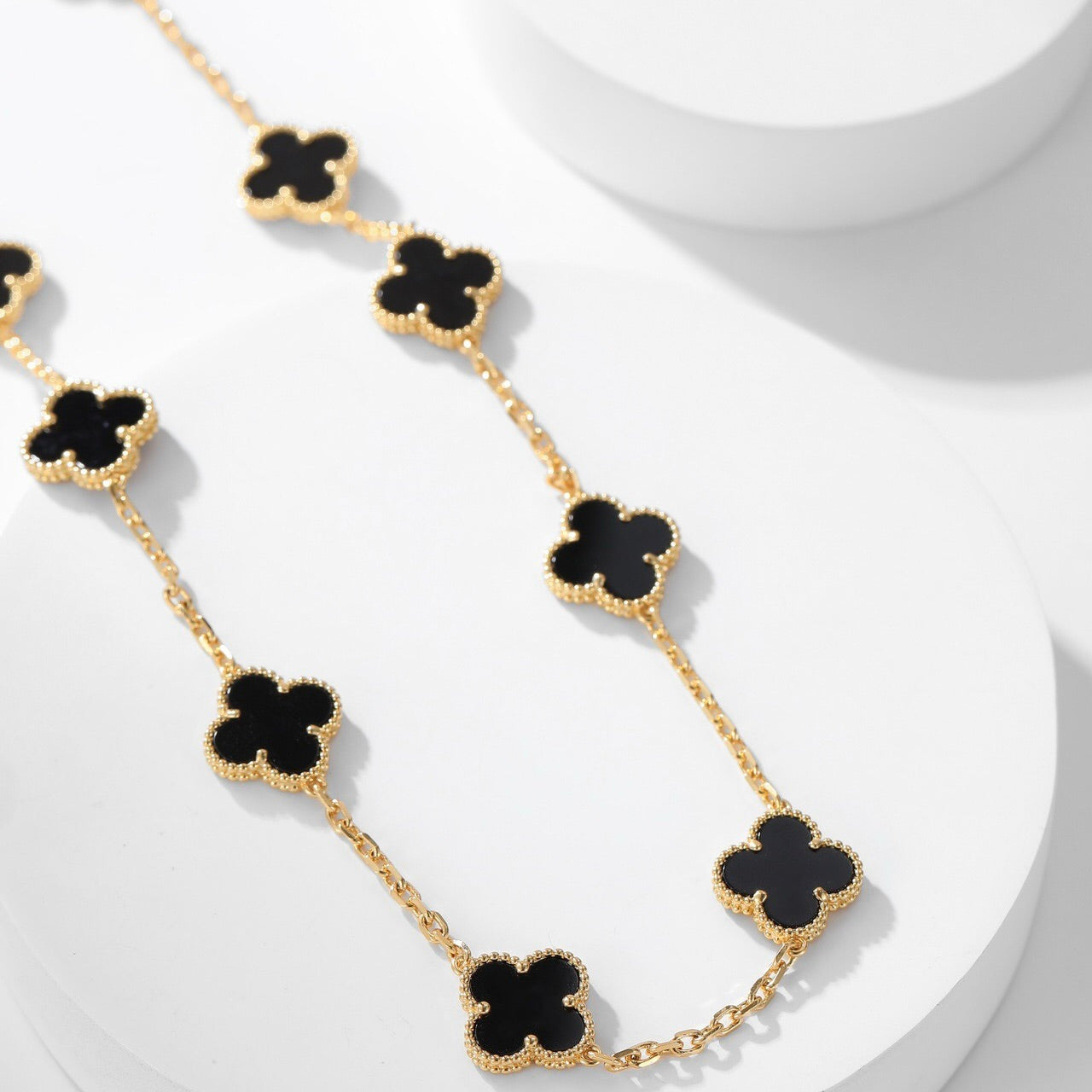 [Love Lucky]CLOVER 10 MOTIFS ONYX NECKLACE