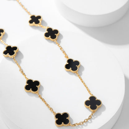 [Love Lucky]CLOVER 10 MOTIFS ONYX NECKLACE