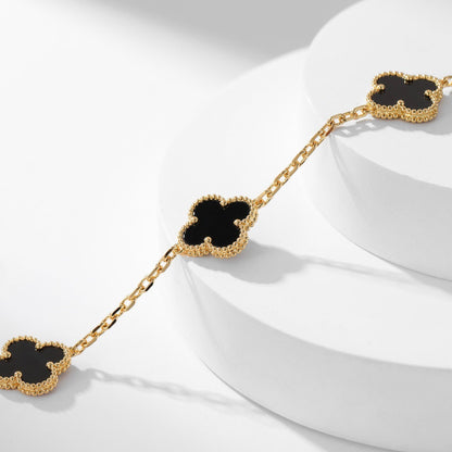 [Love Lucky]CLOVER 10 MOTIFS ONYX NECKLACE