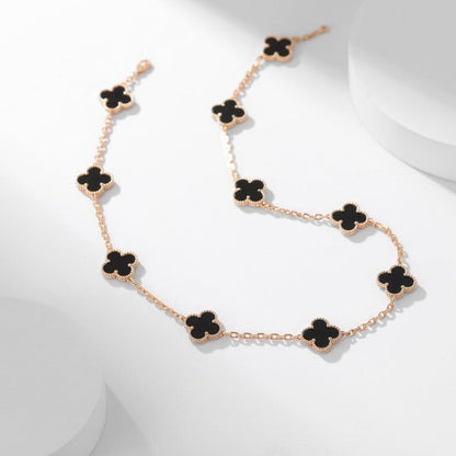 [Love Lucky]CLOVER 10 MOTIFS ONYX NECKLACE