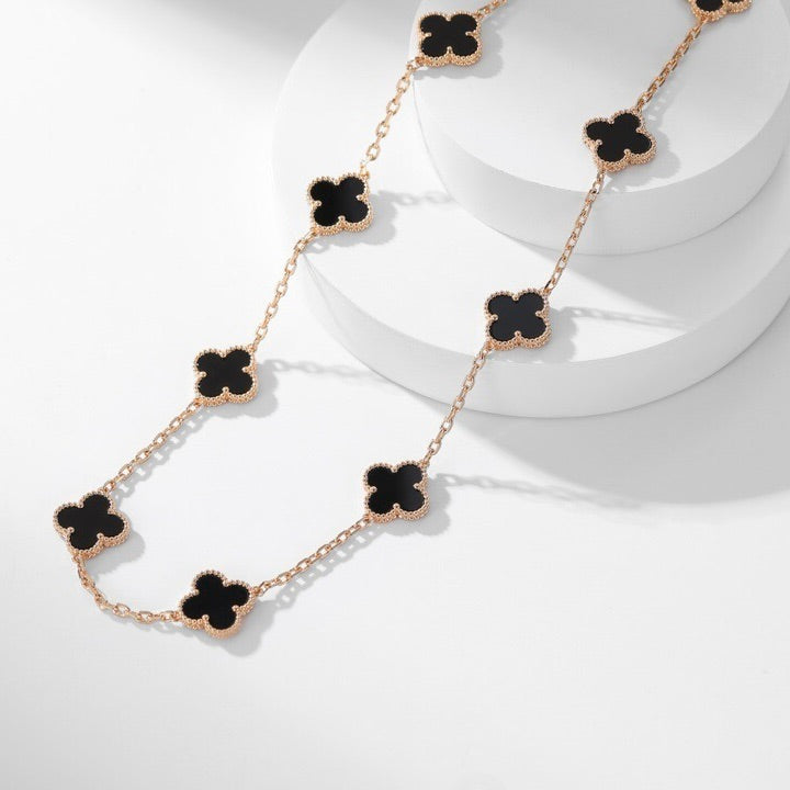 [Love Lucky]CLOVER 10 MOTIFS ONYX NECKLACE