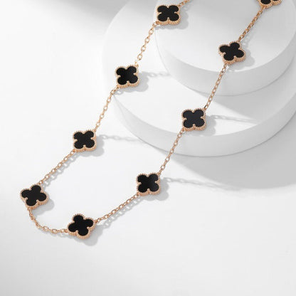 [Love Lucky]CLOVER 10 MOTIFS ONYX NECKLACE