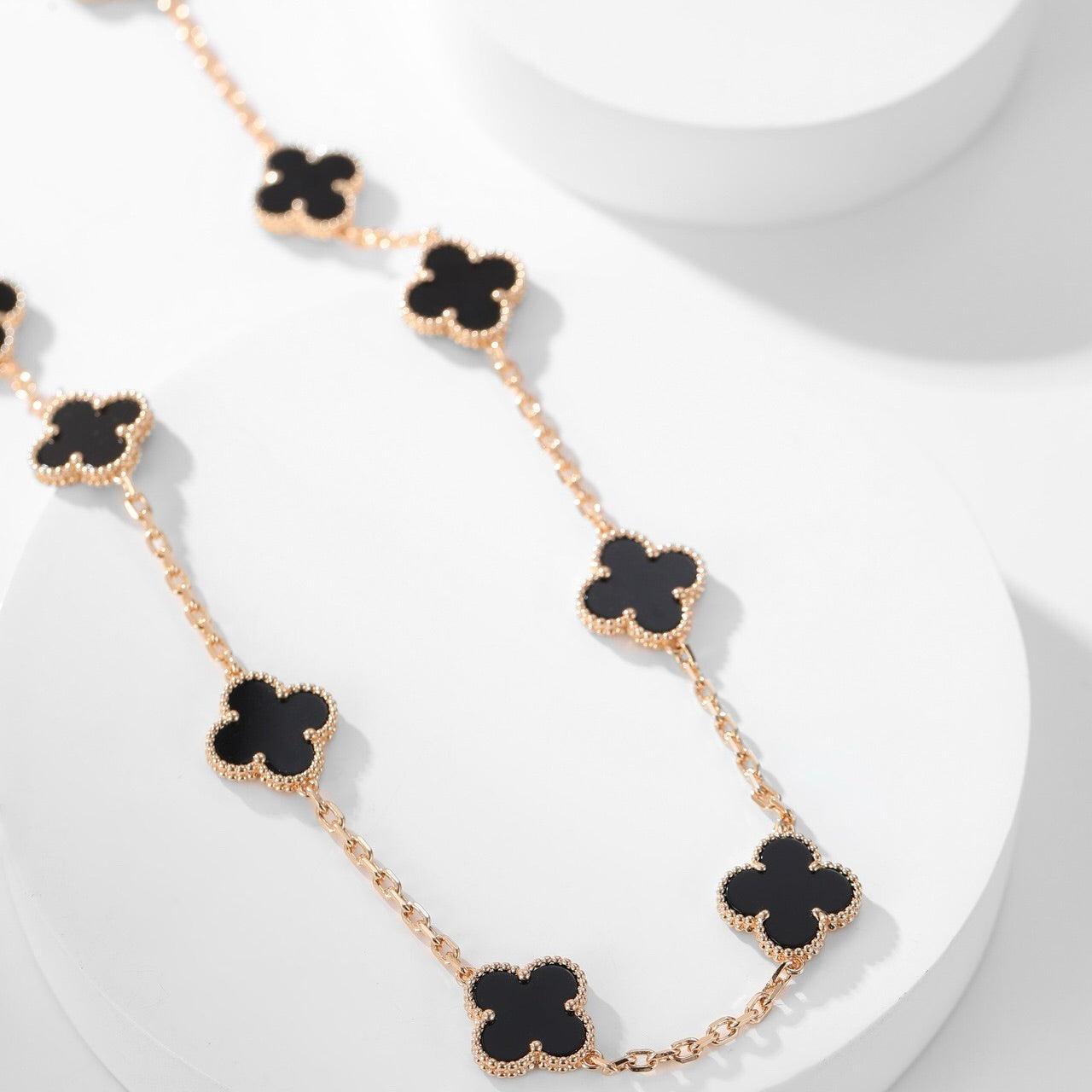 [Love Lucky]CLOVER 10 MOTIFS ONYX NECKLACE