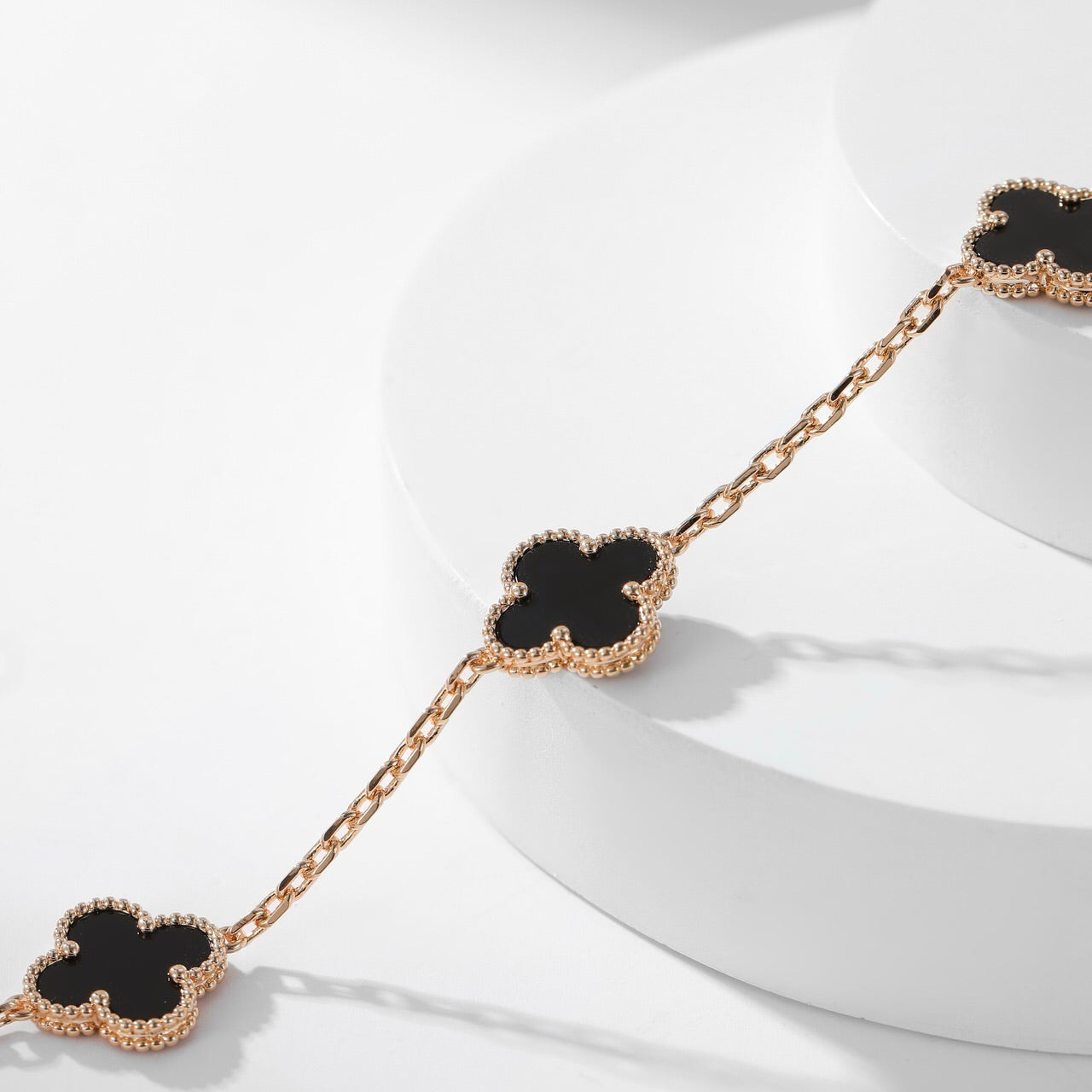 [Love Lucky]CLOVER 10 MOTIFS ONYX NECKLACE