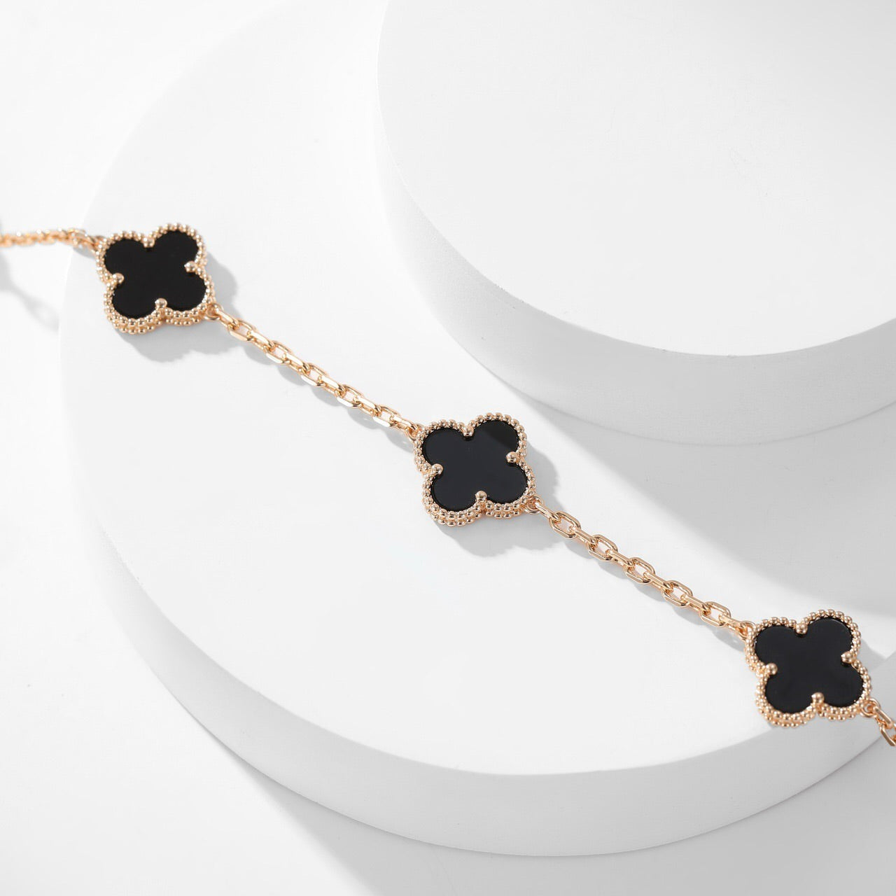 [Love Lucky]CLOVER 10 MOTIFS ONYX NECKLACE
