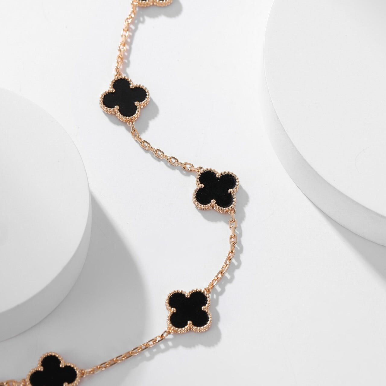 [Love Lucky]CLOVER 10 MOTIFS ONYX NECKLACE