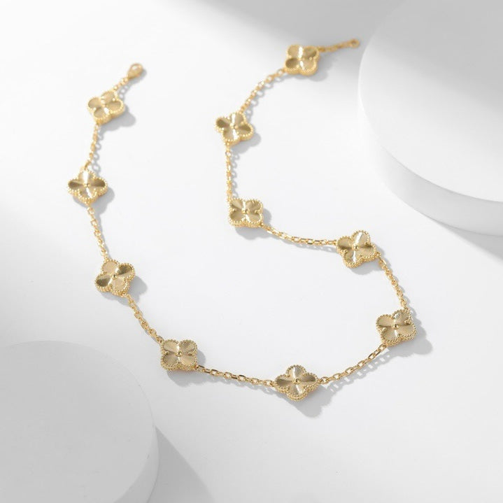 [Love Lucky]CLOVER 10 MOTIFS LASER NECKLACE