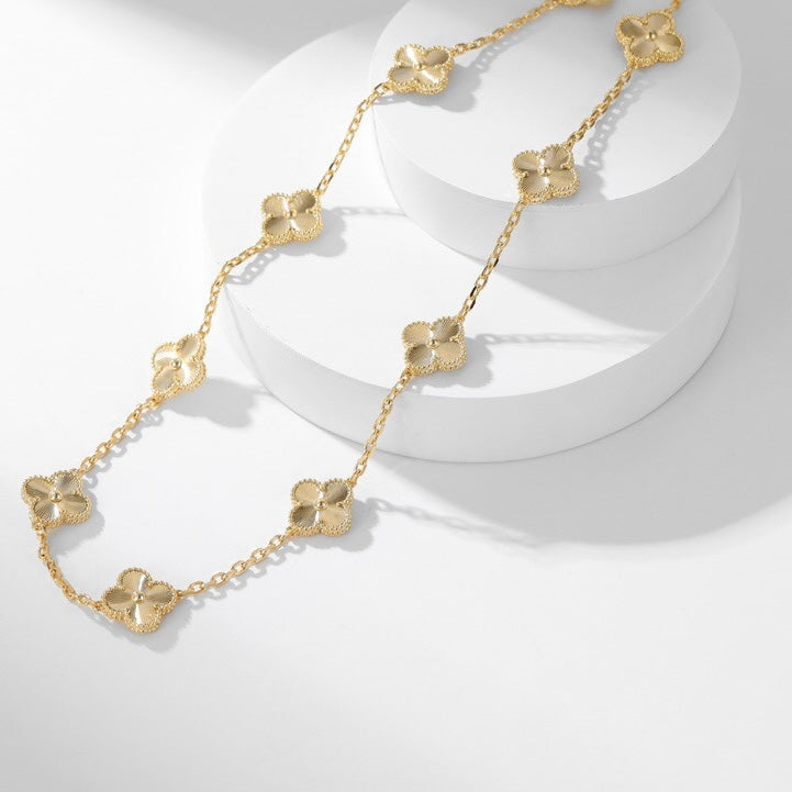 [Love Lucky]CLOVER 10 MOTIFS LASER NECKLACE