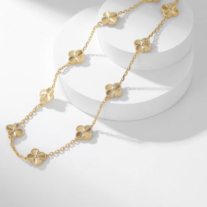 [Love Lucky]CLOVER 10 MOTIFS LASER NECKLACE