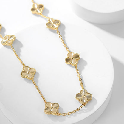 [Love Lucky]CLOVER 10 MOTIFS LASER NECKLACE