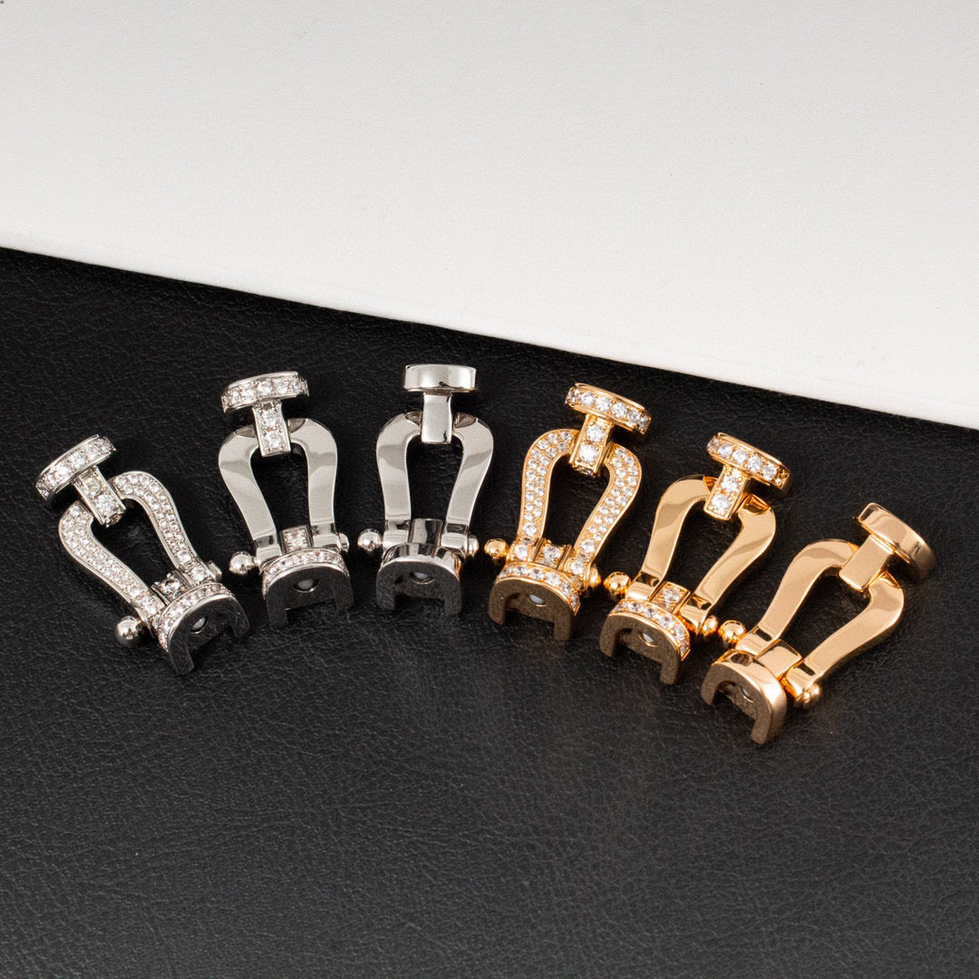 [Love Lucky]FORCE LARGE HORSESHOE HALF DIAMOND BRACELET SILVER