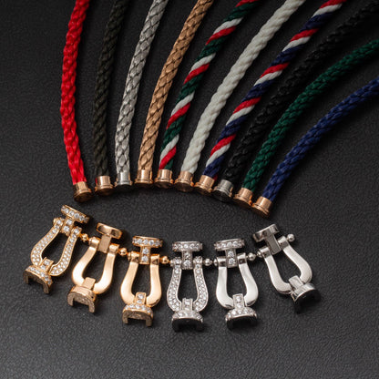 [Love Lucky]FORCE LARGE HORSESHOE HALF DIAMOND BRACELET SILVER